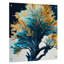 Abstrait bleu et feuilles dorées IV - art mural acrylique sur feuilles pour le salon-1637830854