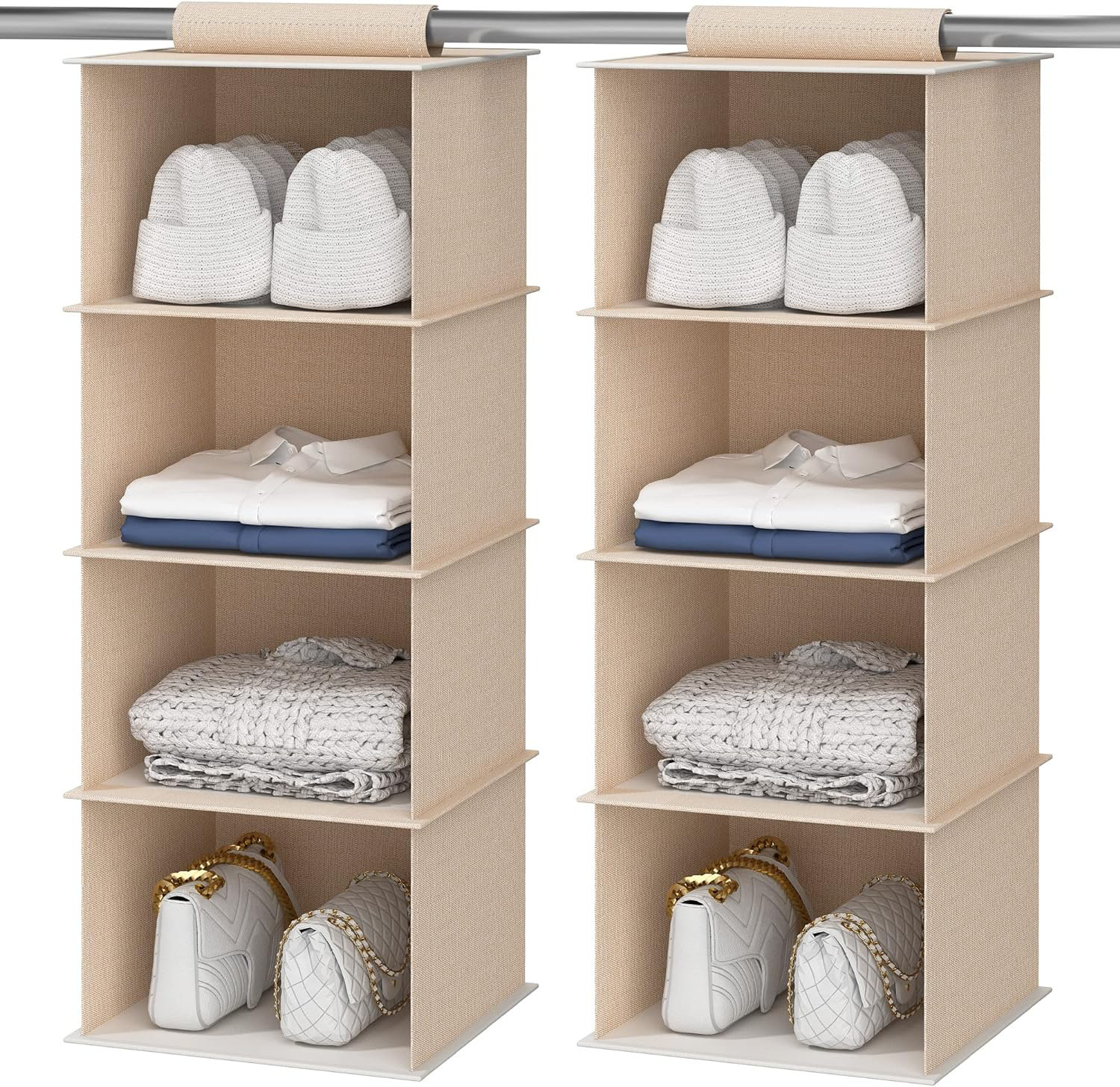 DeluxeMogul Organisateur De Garde-robe Suspendu à 6 Tablettes Avec