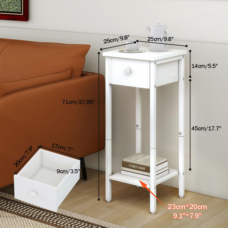 Side Table Set, White