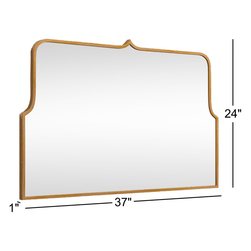 Keris Wide Arch Mirror, Gold, 24" x 37"