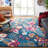 Alhambra Floral Handmade Tufted Wool Blue/Pink Area Rug-972527396