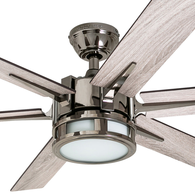 Ventilateur de plafond 56 "avec lumière DEL Kaliza, Métal industriel