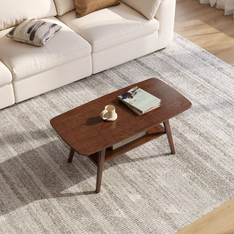 Latitude Run® 39.4"W Solid Wood Coffee Table With Shelf - Wayfair Canada