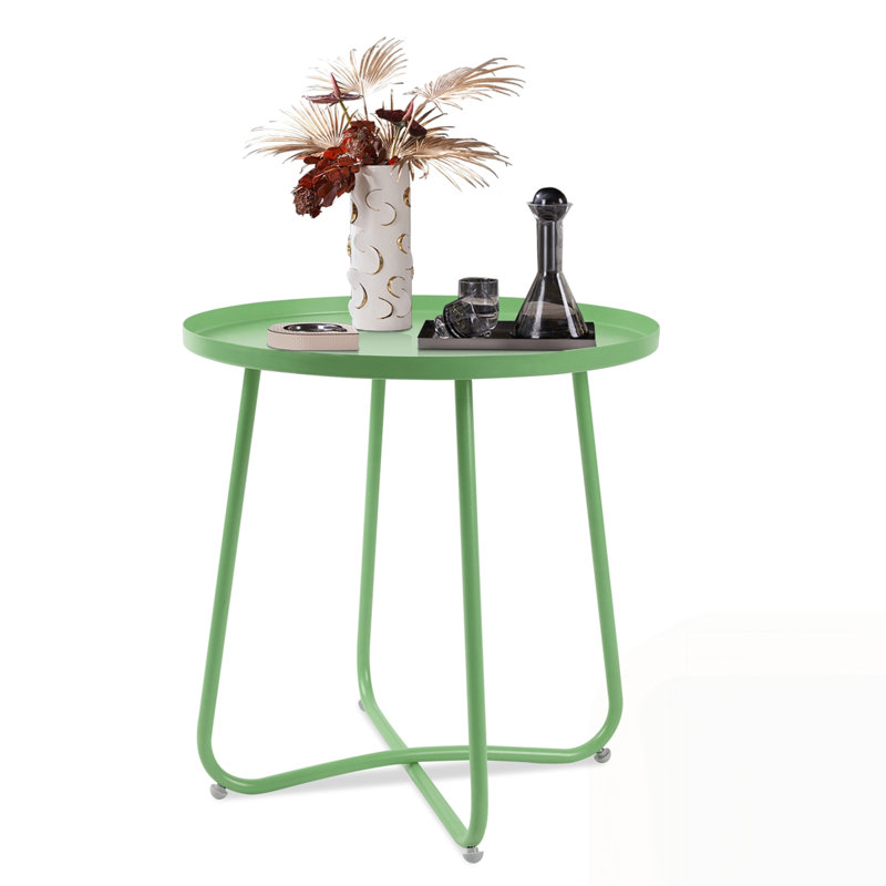 Petite table d'appoint ronde en métal
