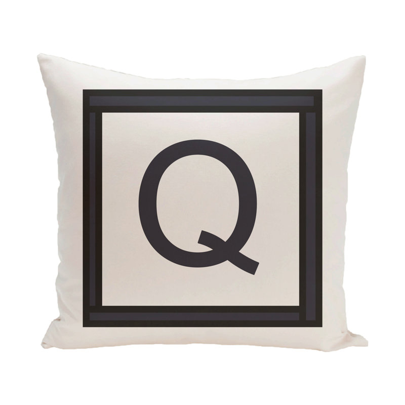 Reversible Throw Pillow, 16" H x 16" W x 2" D, White / Black, Q