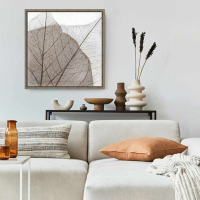 Botanical Rustic Framed Canvas | Translucent Dried Leaves