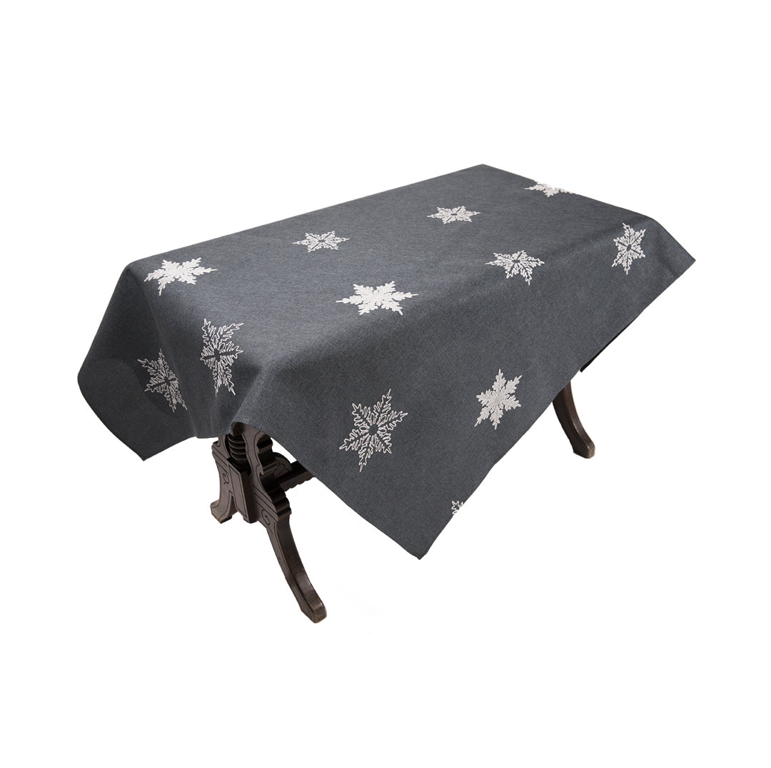 Snowflake Embroidered Christmas Tablecloth The Holiday Aisle® 