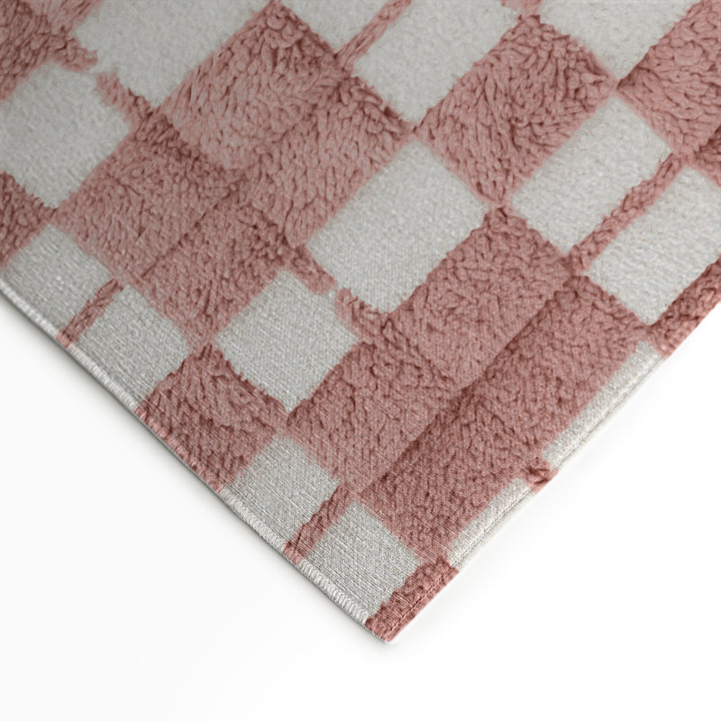 Tapis d'intérieur et d'extérieur à carreaux brun, Rectangle 5 pi x 7 pi