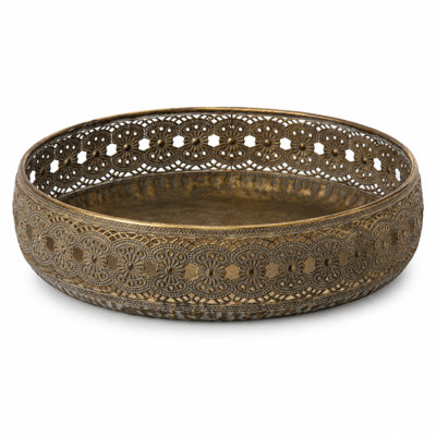 Set of 2 Boho Round Decorative Trays