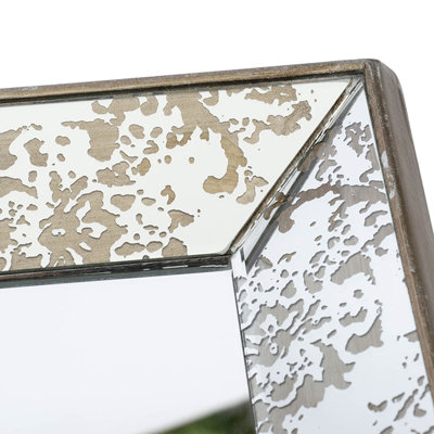 Square Mirror With Floral Accents