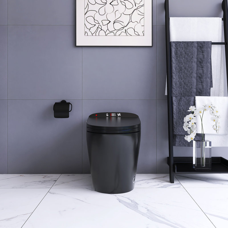 Toilette noire intelligente avec bouton de commande latéral