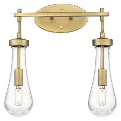 Downtown Urban - Edwa - 2 Light 18" Wall-mounted Bath Vanity Light - Satin Nickel Finish - Glass Shade
