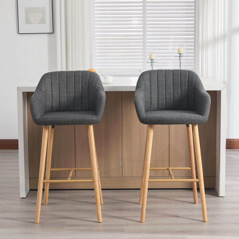 Ensemble de 2 tabourets de bar modernes, Noir