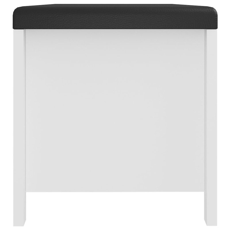 Banc de rangement en similicuir Atalfo, Noir, Blanc