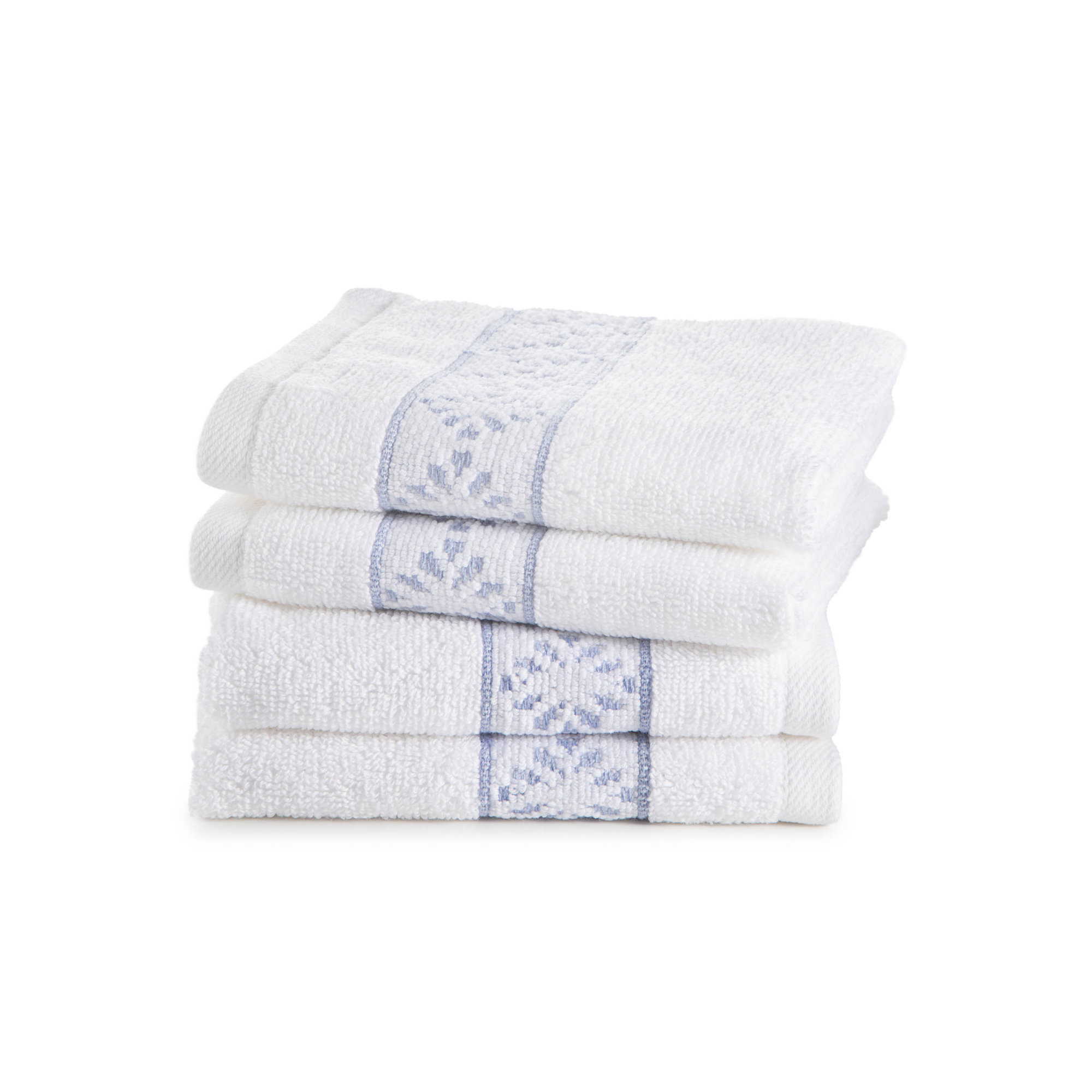 Clean Design Home x Martex Savoy Anti-Allergen 100% Cotton Washcloth Set, White