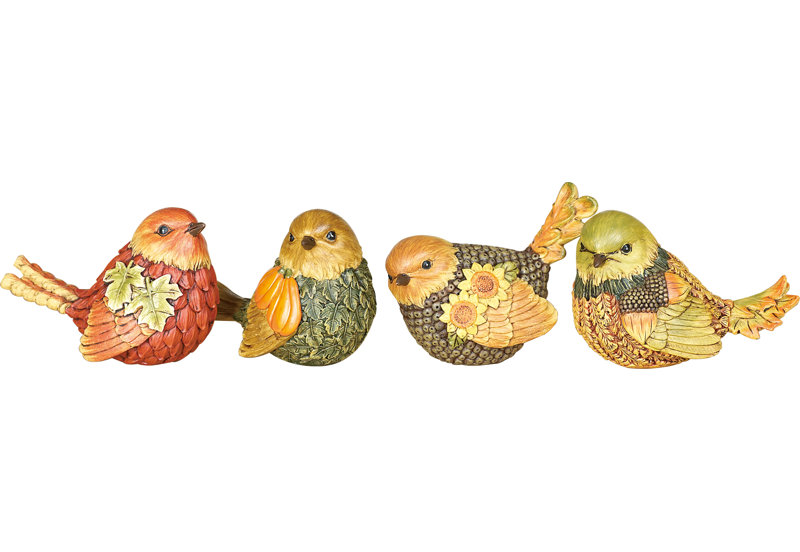  Ensemble de 4 décorations d'automne / récolte pour oiseaux