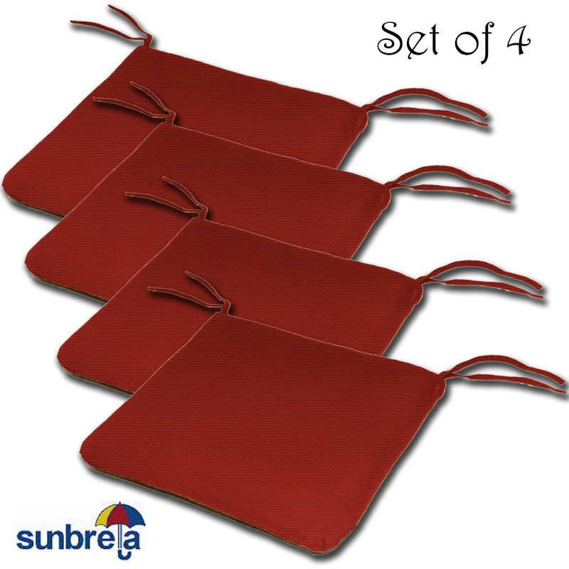 Outdoor 2'' Dining Chair Cushion, Jocky Red, 2"H x 20"W x 18"D