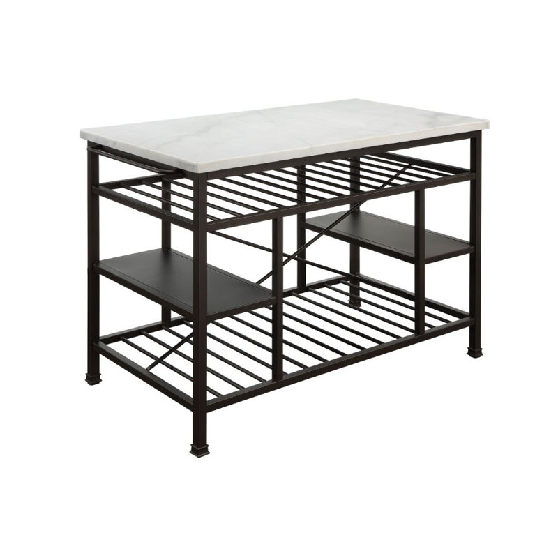 Lanzo Kitchen Island, Gunmetal