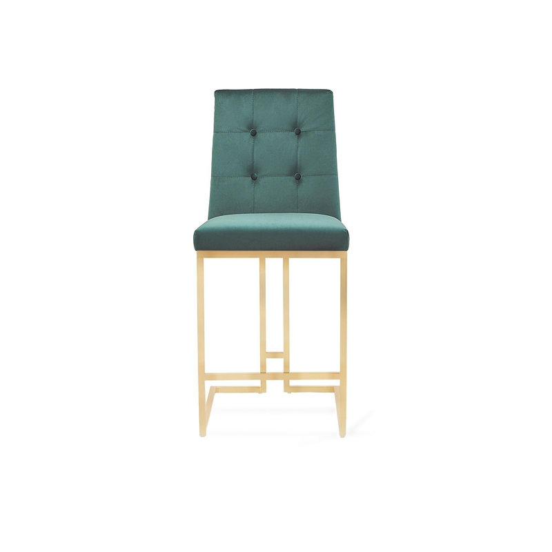 Tabouret de bar et de comptoir Cameron, Vert foncé, Tabouret de comptoir (siège d'une hauteur de 27 p