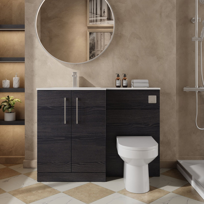 Teriq 1105 mm Bathroom Vanity, Charcoal Black