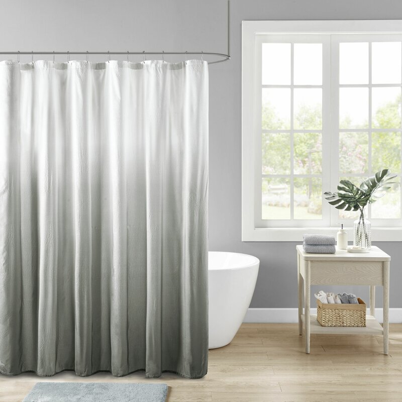 Ebern Designs Willandra Ombre Printed Seersucker Single Shower Curtain ...