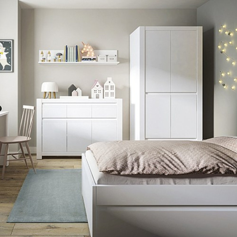 Kynon 2 Door Solid Wood Wardrobe