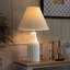 Lampe de table en céramique blanche avec abat-jour pliable blanc 17,32 po Vanessa