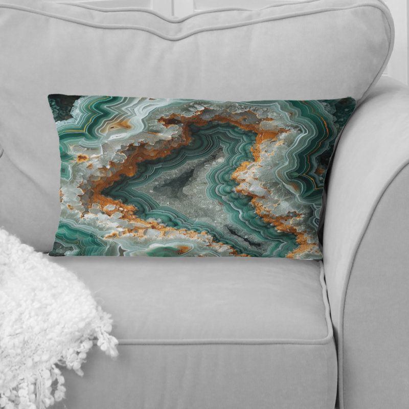 Coussin lombaire Gold Green Stone Geode IV - Stone Geode