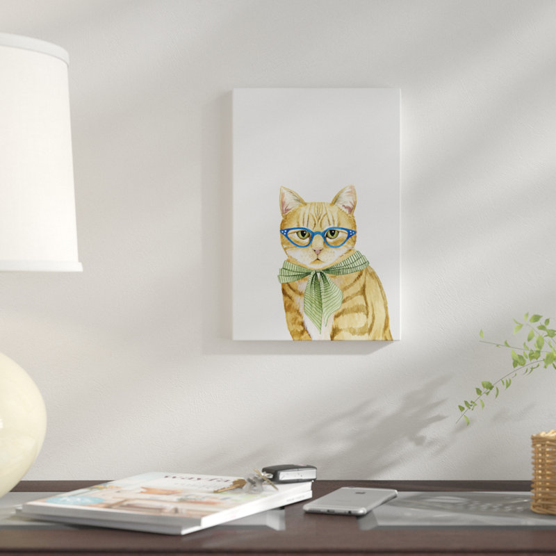 «Cool Cat IV», impression sur toile, H 18 po x l 12 po x P 1,5 po, Pas de tapis, Toile tendue