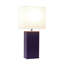 Lampe de table rectangulaire en cuir-610646416