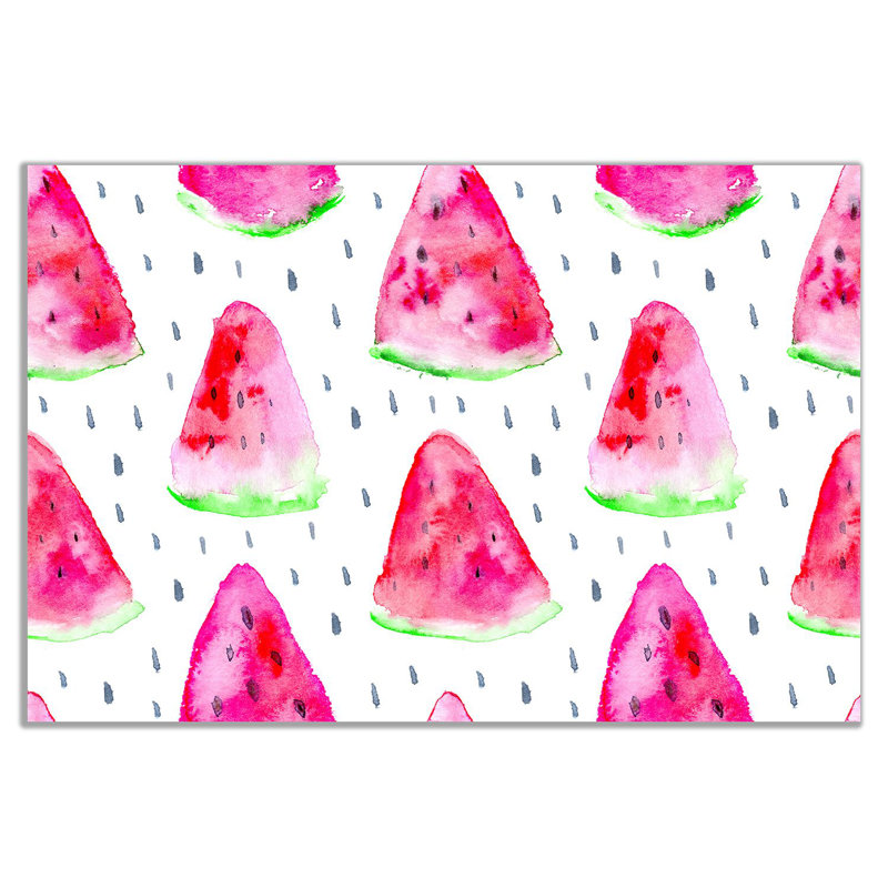 Modern Watermelon Pattern - Wrapped Canvas Painting, 51cm H x 76cm W