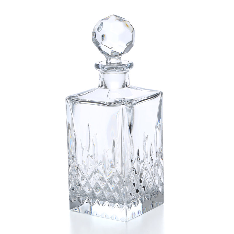 Hamilton Clear Lead Crystal Liquor Decanter with Faceted Stopper
