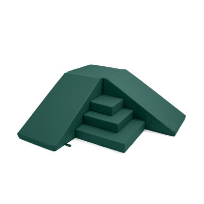 Corner Climber 6 Piece Playroom Playset in Emerald Colored Enhanced Fabric