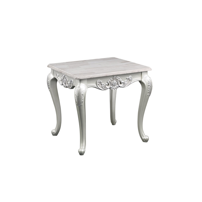 Table de bout de salon en argent de style traditionnel - Complément esthétique moderne en bois pour tous les styles de décor