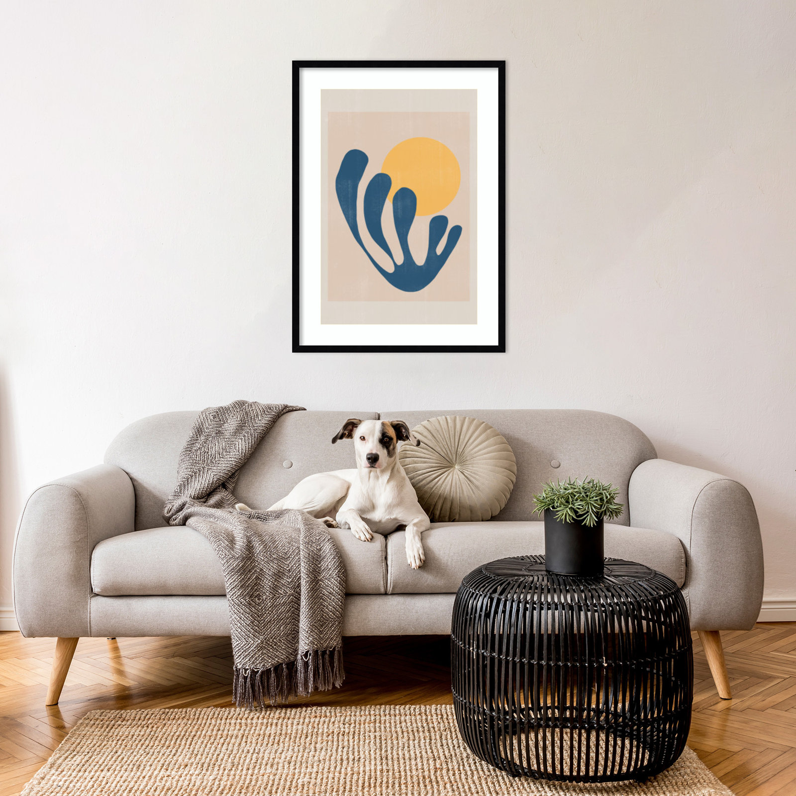 Giese "Modern Plant No. 1" Print, Black, 33" H x 24" W