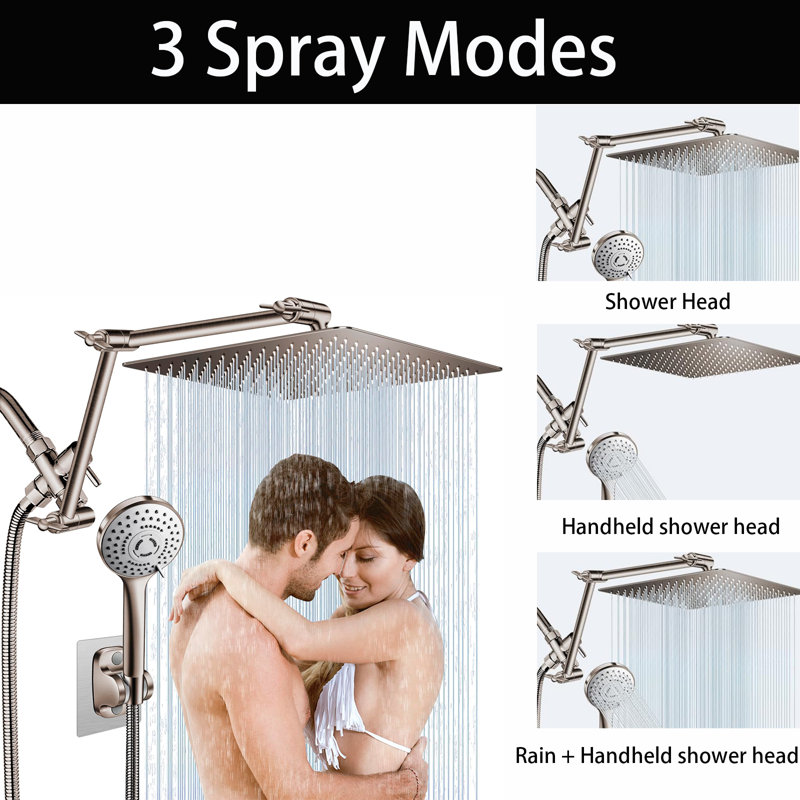 Luxurious Dual Shower Head Combination, Brushed Nickel