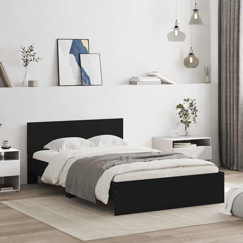 Aleshia Bed, 140 x 190cm, Brown Oak