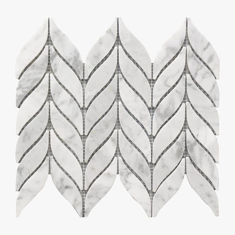 Feuille de mosaïque en marbre Rockart W x L, Rockart blanc poli