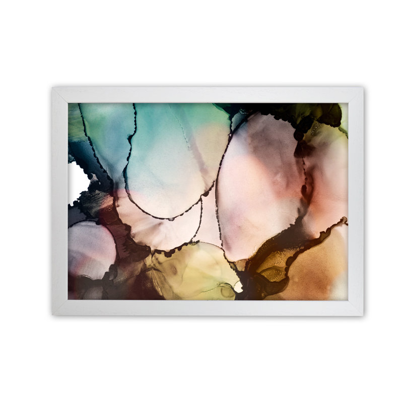Watercolour Multicolour Original - Painting, White Frame, 59cm H x 84cm W x 3cm D