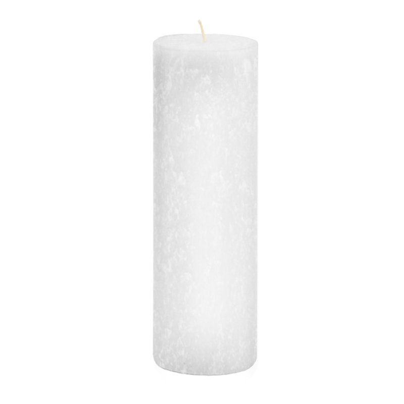 Bougie colonne non parfumée Timberline, Blanc, H 9 po x l 3 po x P 3 po