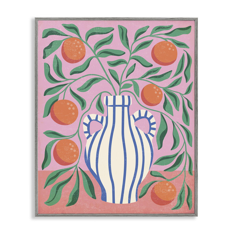 Vase Mid-Century moderne, estampe numérique, design par Caroline Alfreds, H 30 po x l 24 po, Estampe numérique Farmhouse