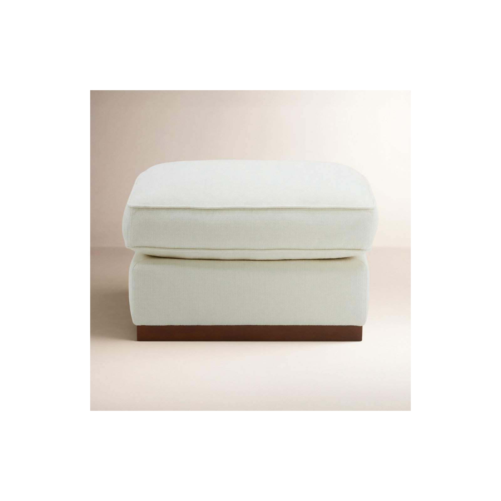 Bobbi 28'' Upholstered Ottoman , Flannigan Cotton White Performance Weave