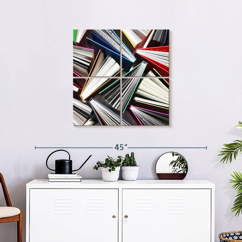 Kerner Crowded Books, 26" H x 26" W