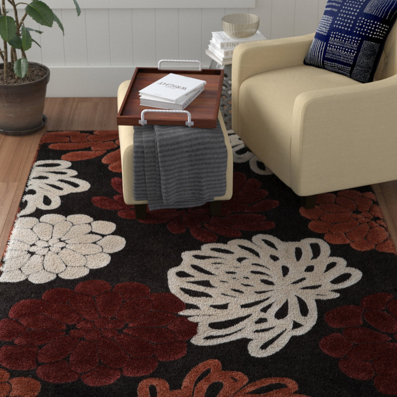 Marisela Handmade Rug Chocolate And Garnet, Rectangle 8' x 10'