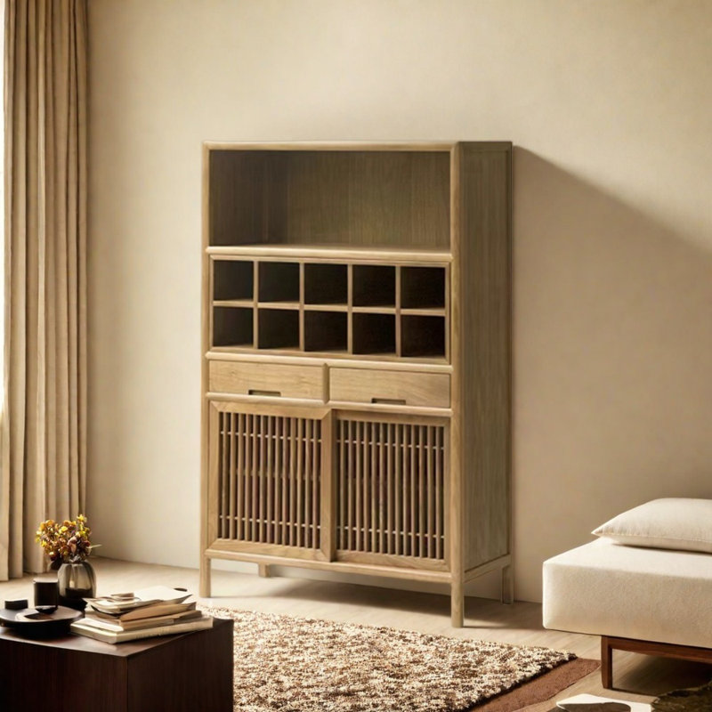 High Quality Solid Wood Retro Style Sideboards, Burlywood