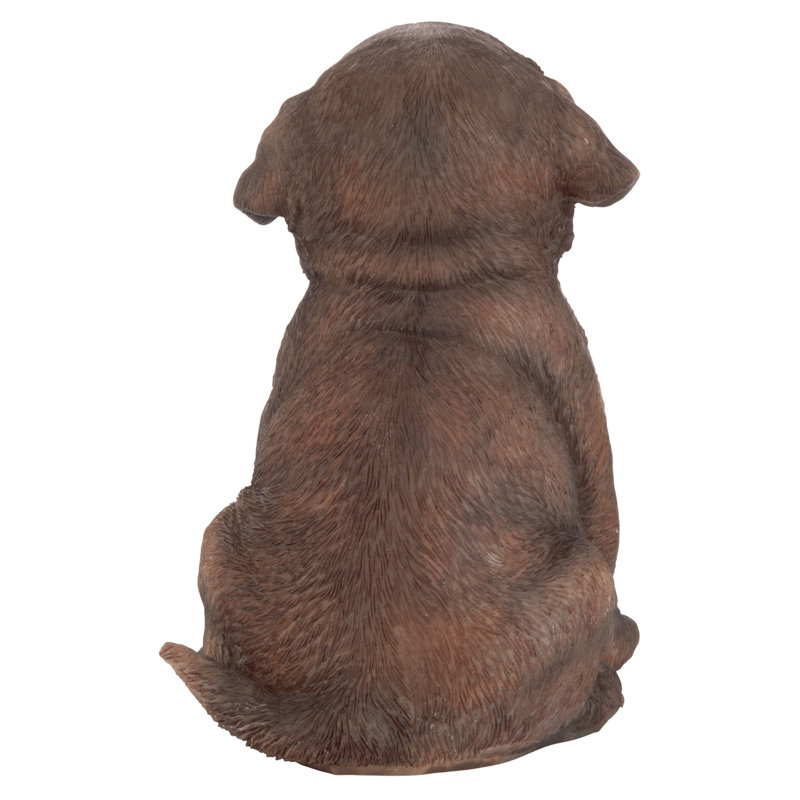 Chocolate Brown Resin Labrador Puppy Dog Statue