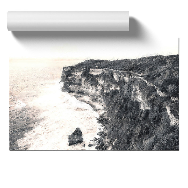Uluwatu Temple in Bali Indonesia Painting - Frameless Print, 42cm H x 59cm W x 0.1cm D