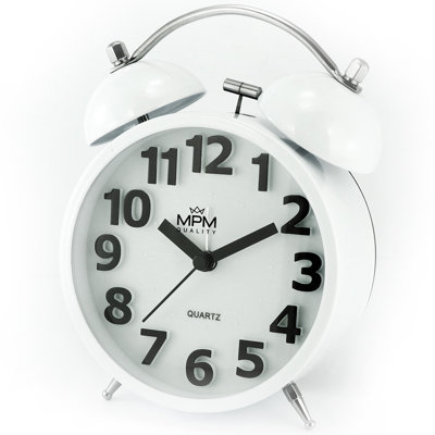 Roman Numeral Metal Mechanical Alarm Tabletop Clock