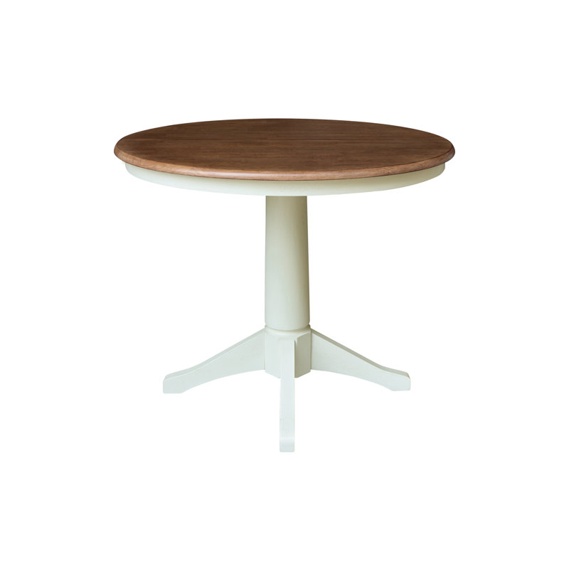 Ikuko Extendable Solid Wood Dining Table, Hickory/Shell