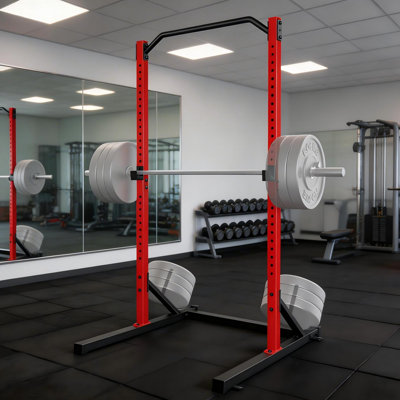 820 LBS Heavy-Duty Power Cage - All-In-One Squat Rack With Pull-Up Bar, 26-Position Precision Adjustment & Integrated Olympic Plate Storage*